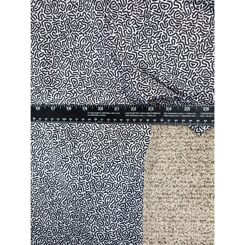 Bogey Bros Mens Golf Polo Shirt XL Black White Maze Print Short Sleeve Button Up - Picture 7 of 8